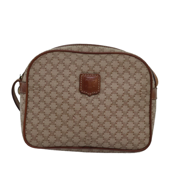 CELINE Macadam Canvas Shoulder Bag Beige Auth 77624 - Picture 13 of 16